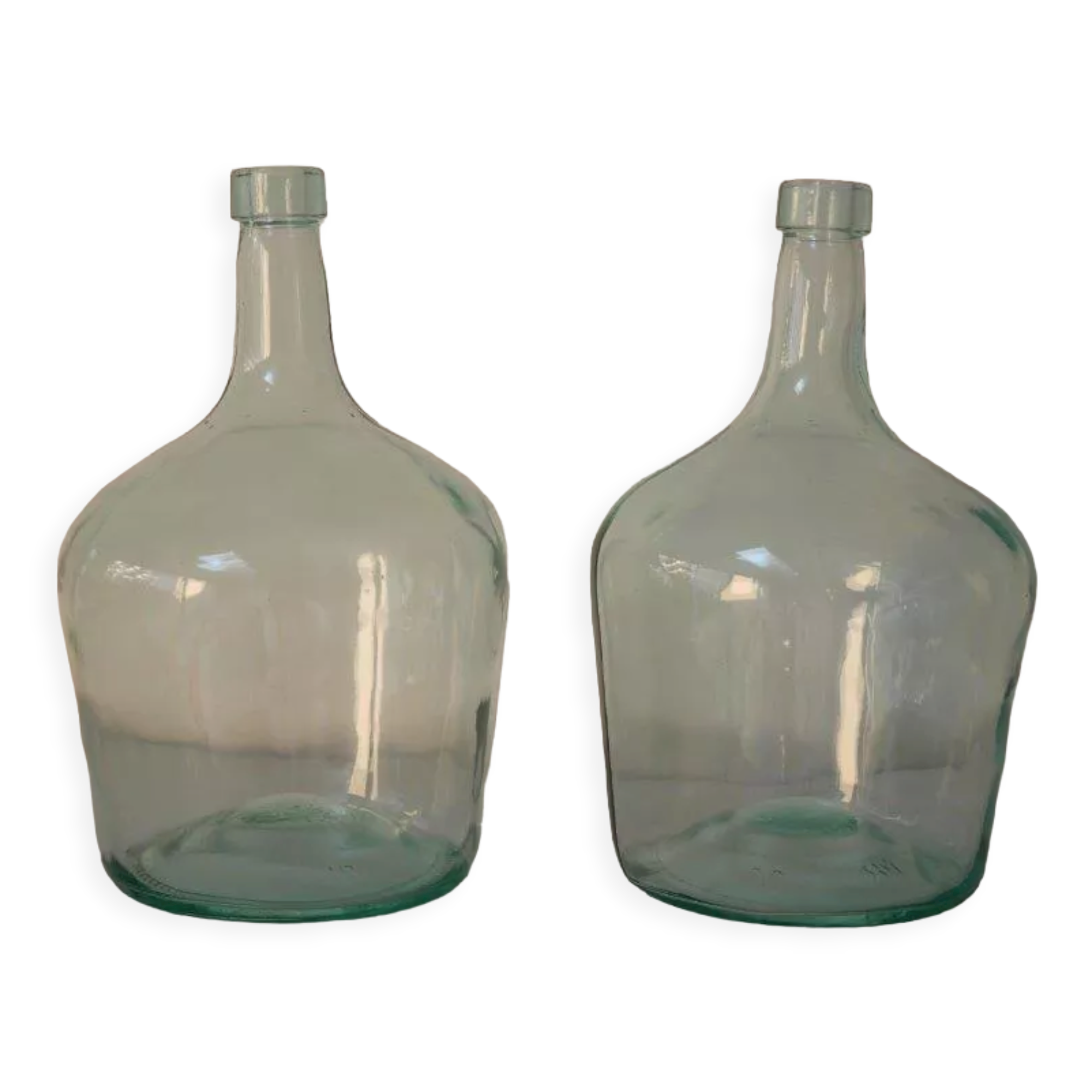 Lot de 2 dame-jeannes vert clair