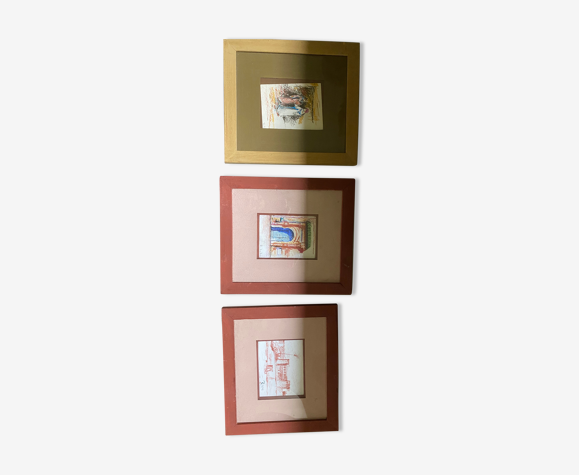 Set of 3 watercolors