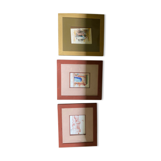 Set of 3 watercolors