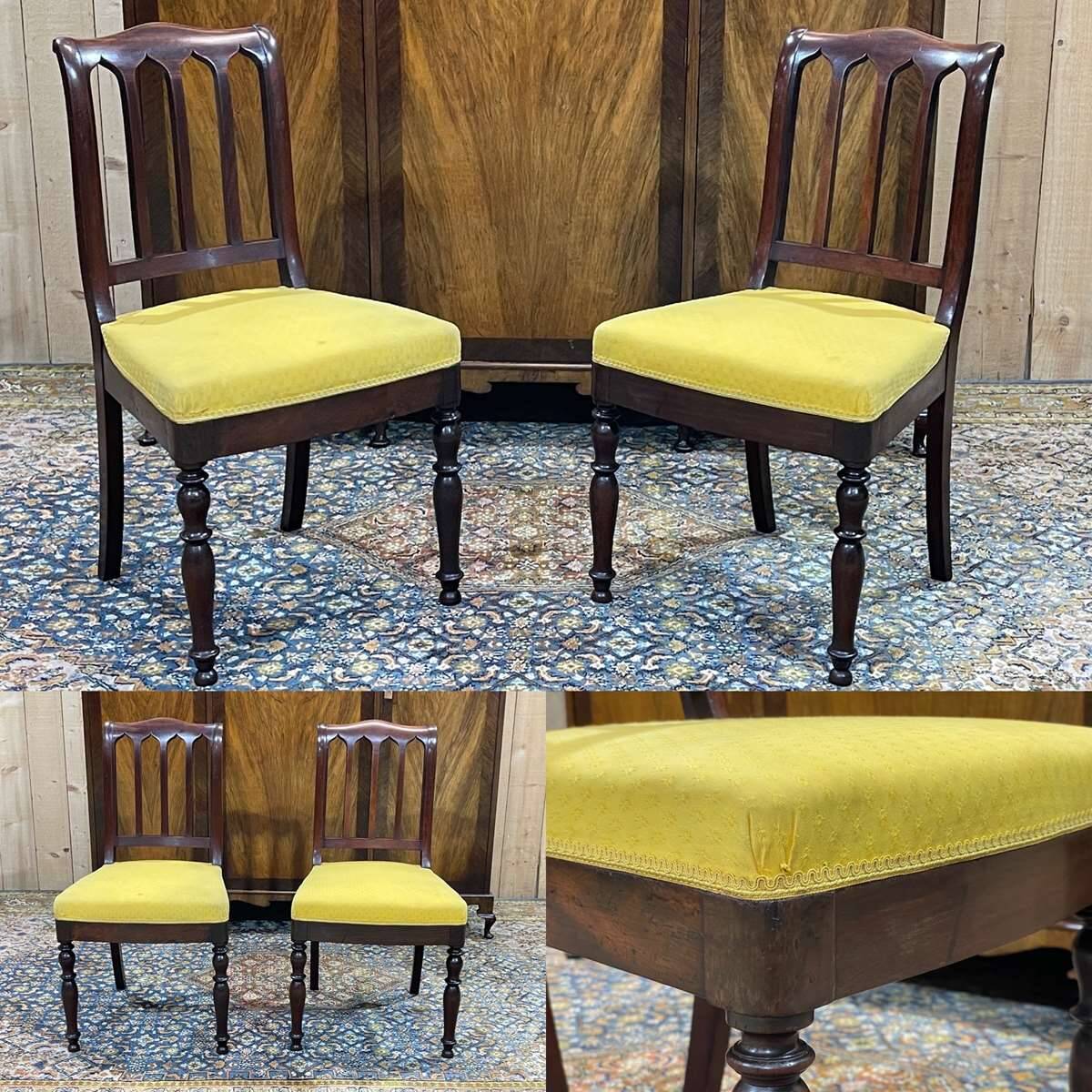 Pair of French mahogany chairs late 19th century