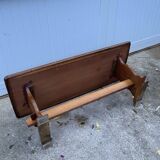 Rustic oak farmhouse coffee table, monastery style, 1950s