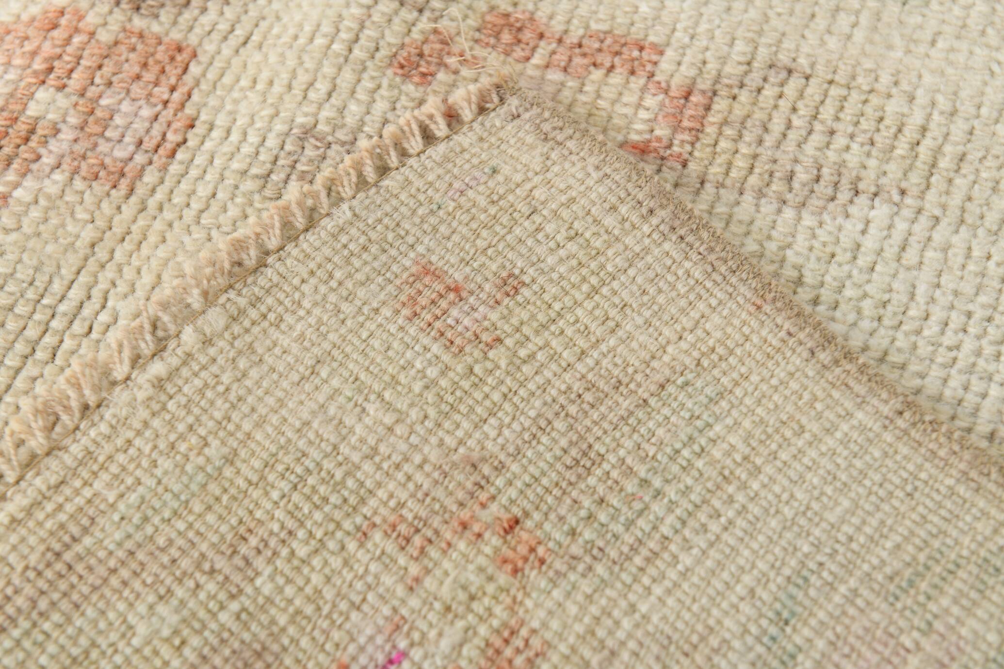 5x10 Floral Pattern Beige & Red Vintage Rug, 153x315Cm