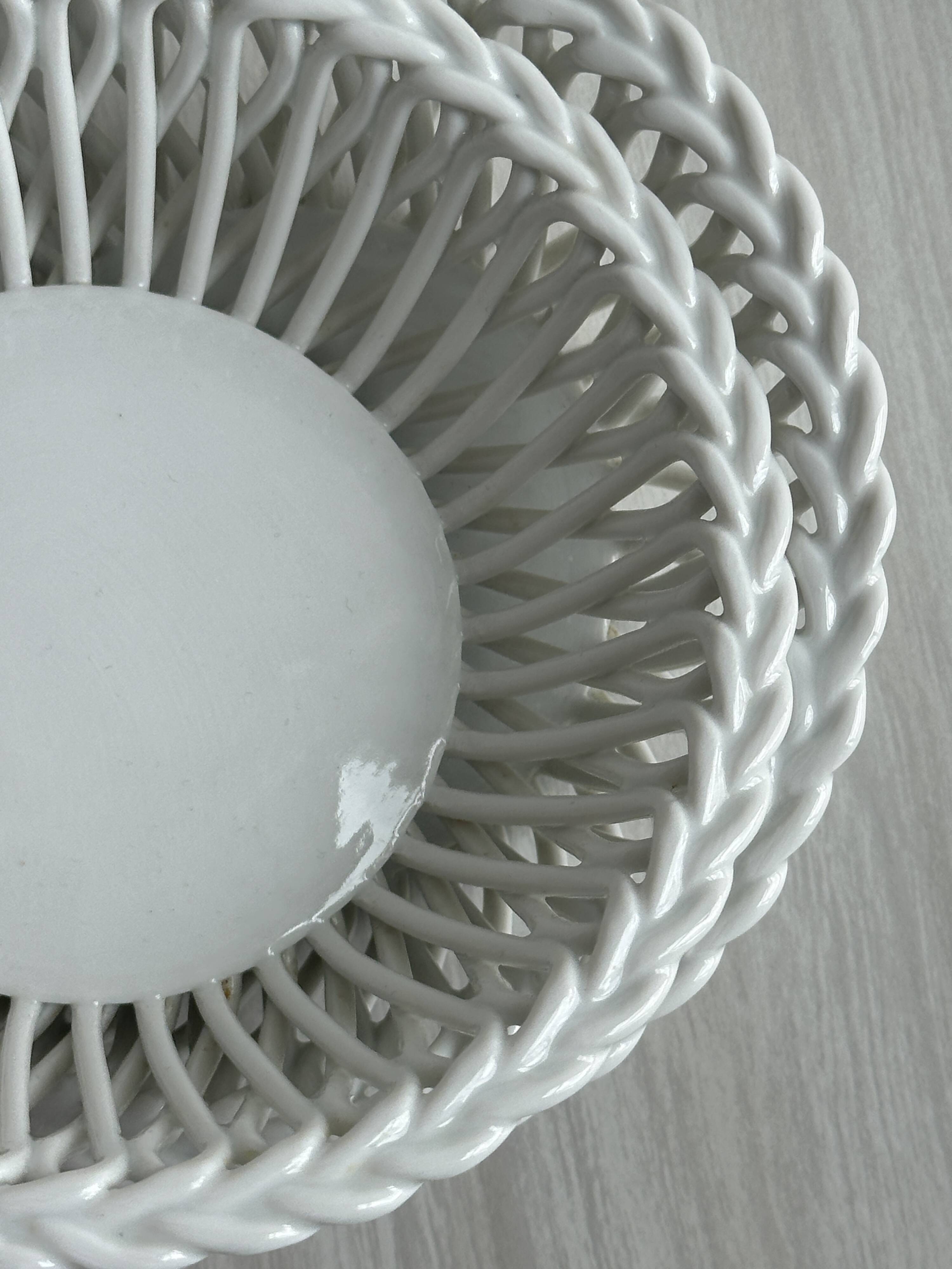 pair of antique twisted porcelain bowls