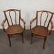 Paire de fauteuils bistrot en bois courbé