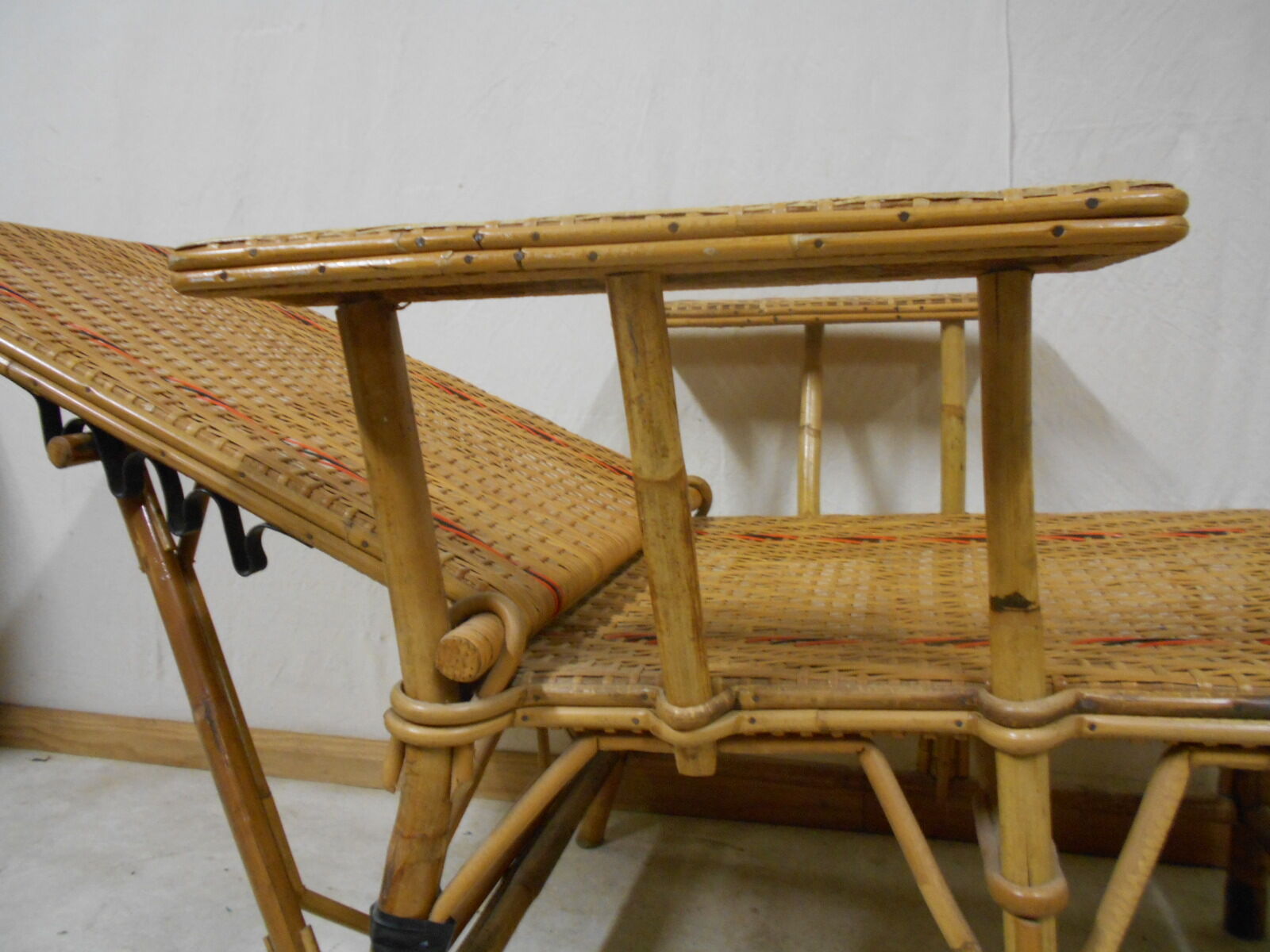 Wicker and rattan lounger
