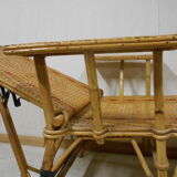 Wicker and rattan lounger