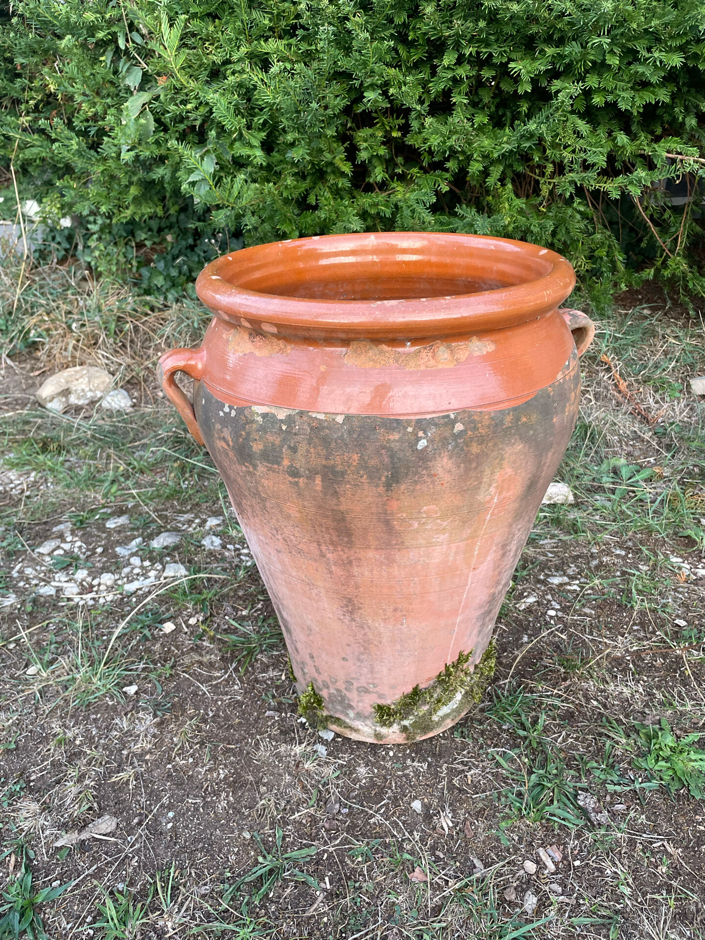 Large ancient jar in glazed terracotta – H. 56 cm