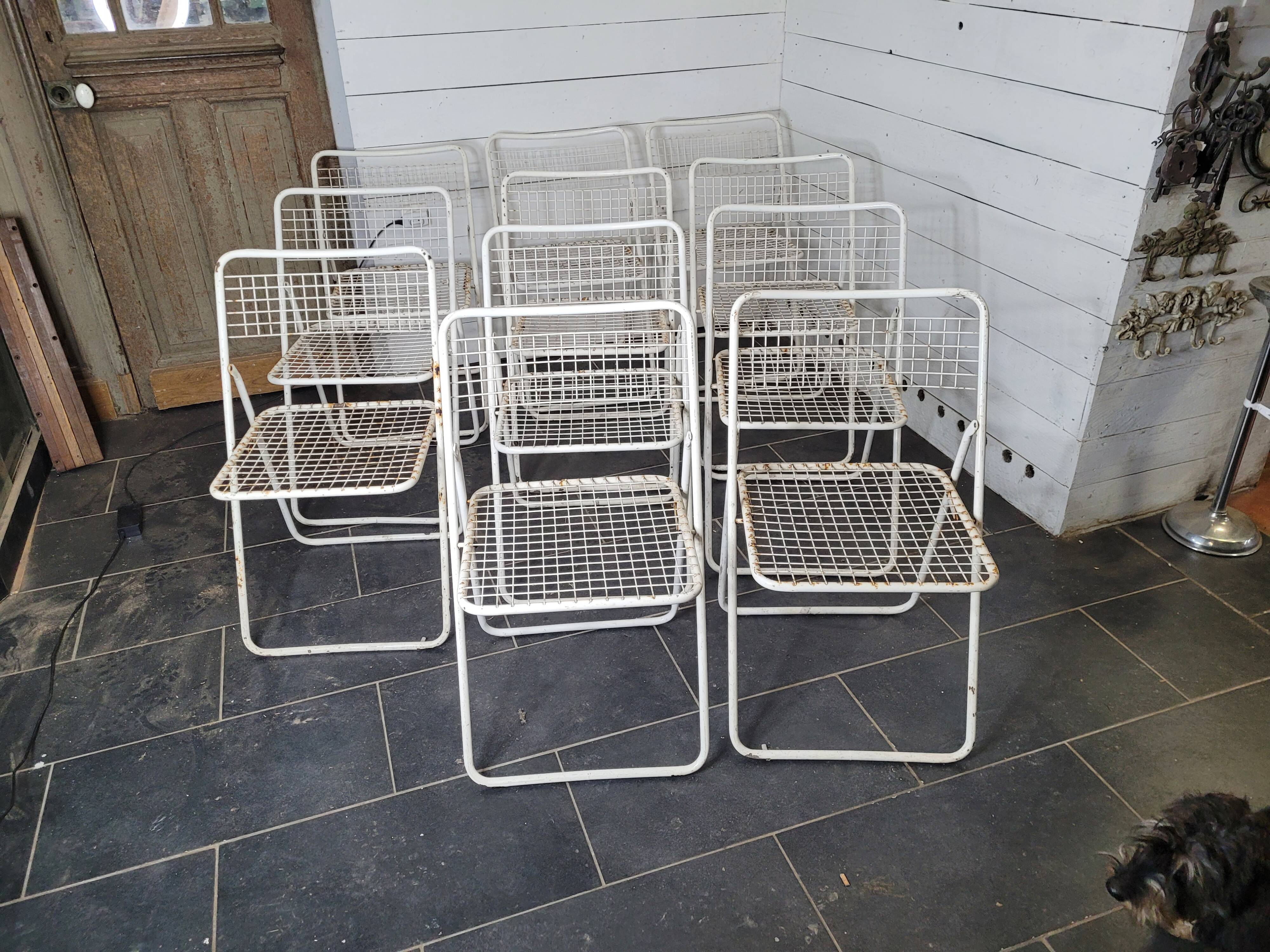 11 folding chairs, Ted Net by Niels Gammelgaard from the 70s