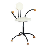 MEMPHIS style white leather chair
