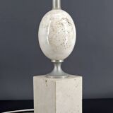 Travertine living room lamp, Maison Philippe Barbier, France, Circa 1960-70