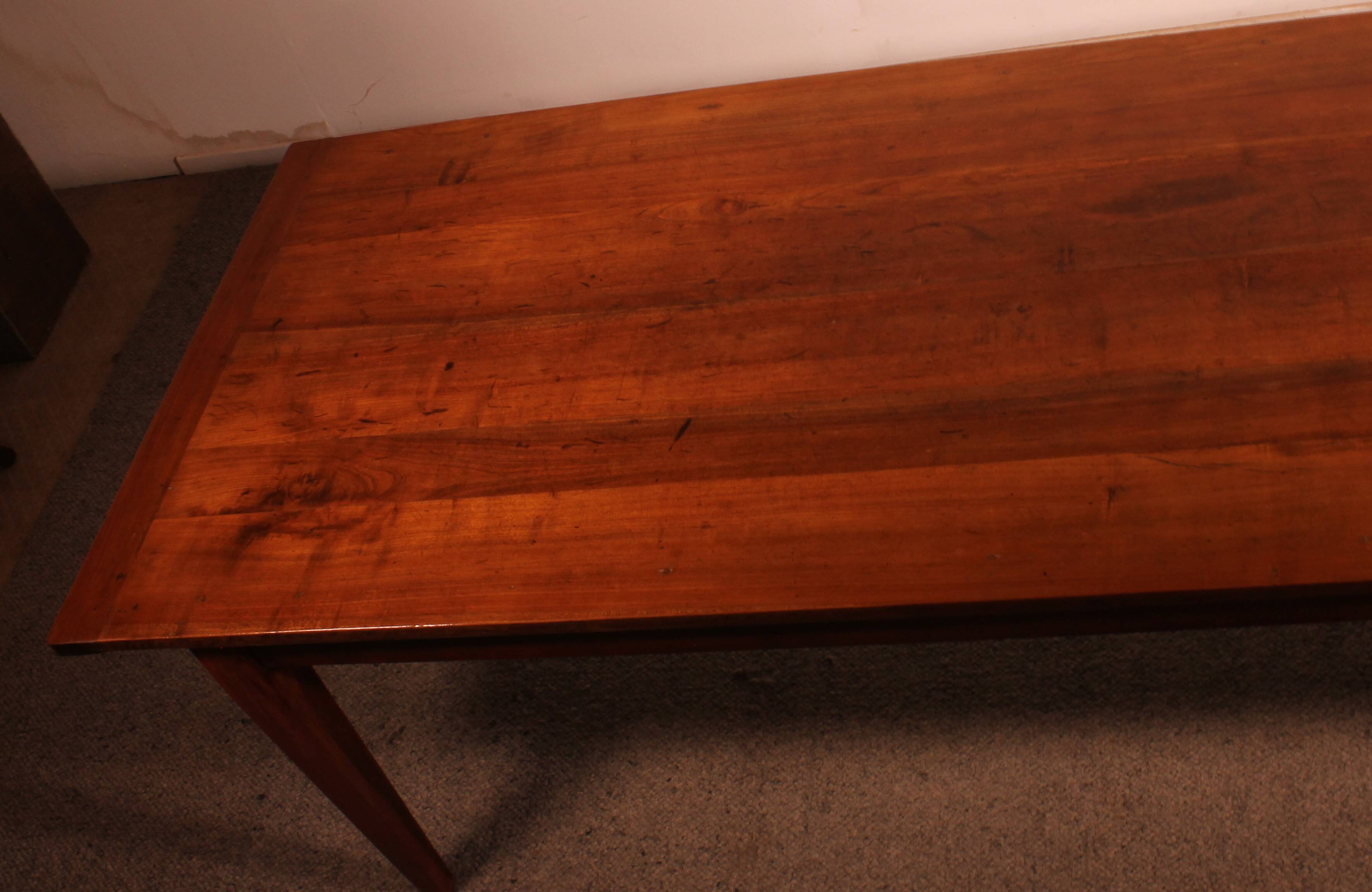 19th Century Cherry Wood Refectory Table 3m00