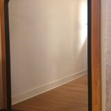 Large Trumeau Mirror XXL in Solid Oak and Black Cornice – 157x128