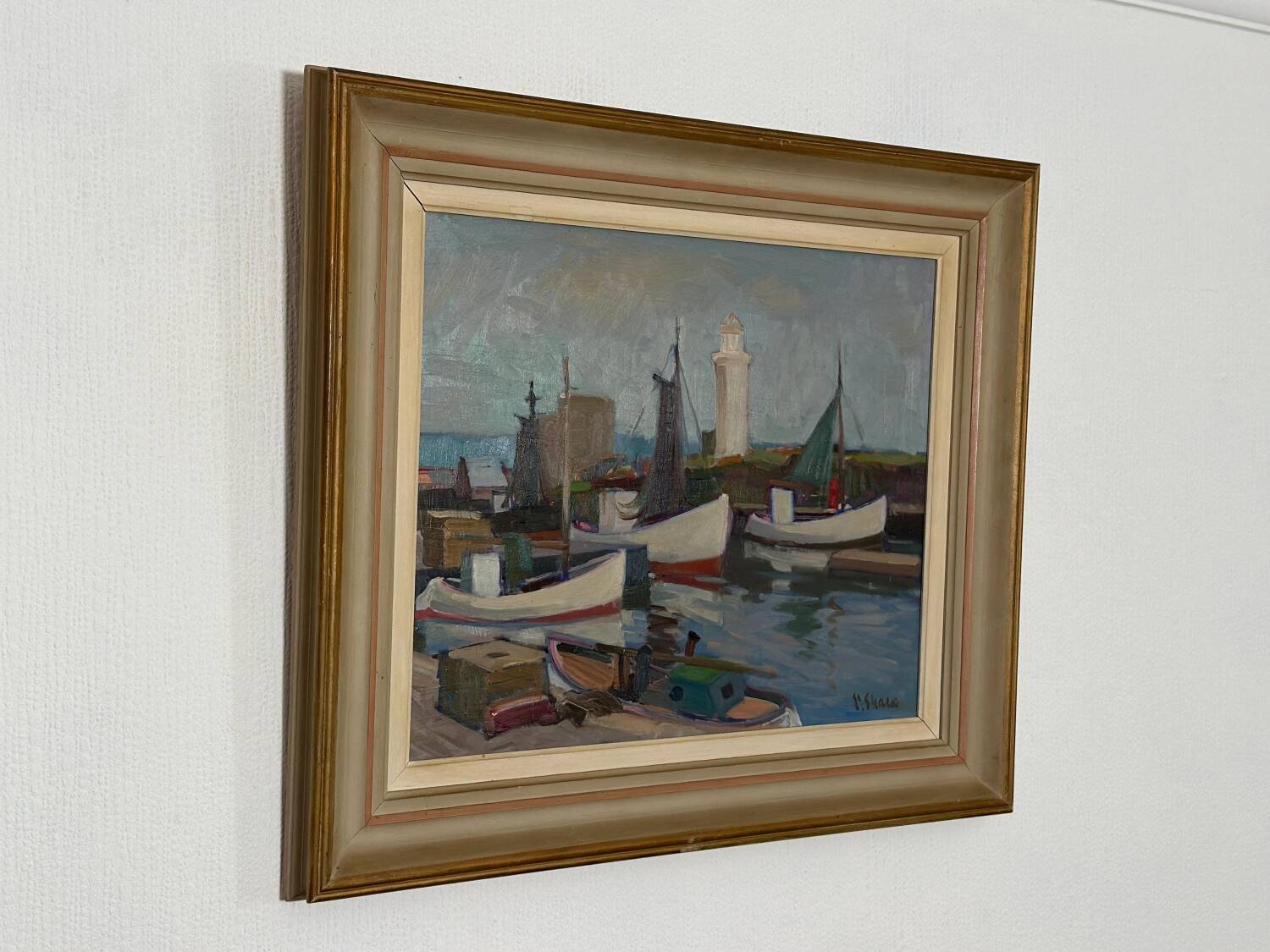 Huile su panneau suédois – « Bateaux » par Eskil Skans