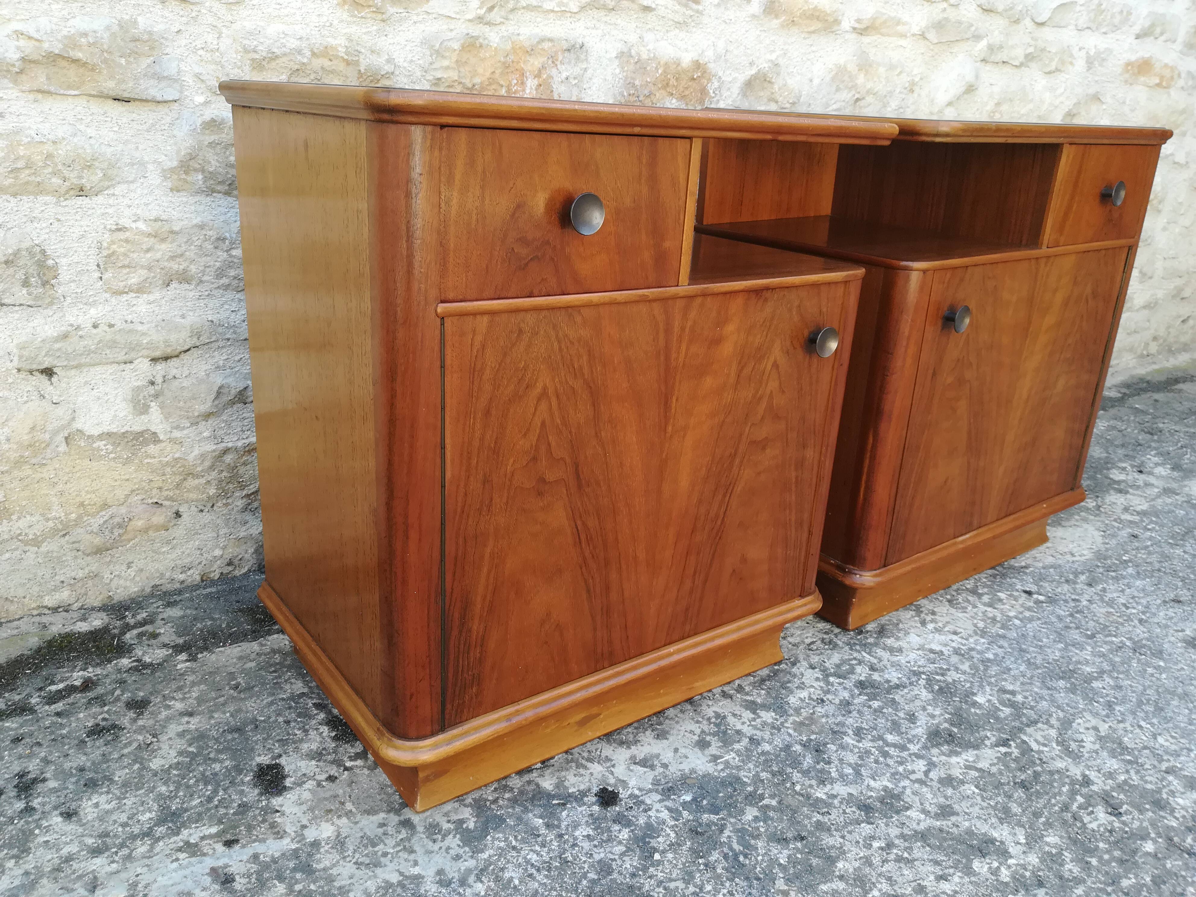 Walnut bedside tables