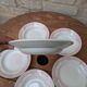 6 deep plates Longwy model Toulouse pink border ironstone