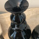 Duo of black opaline vases from the 60s and 70s