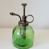 Vaporisateur pulvérisateur en verre vert et laiton