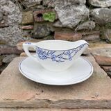Gravy boat with its cup Digoin Sarreguemines Pêcher model