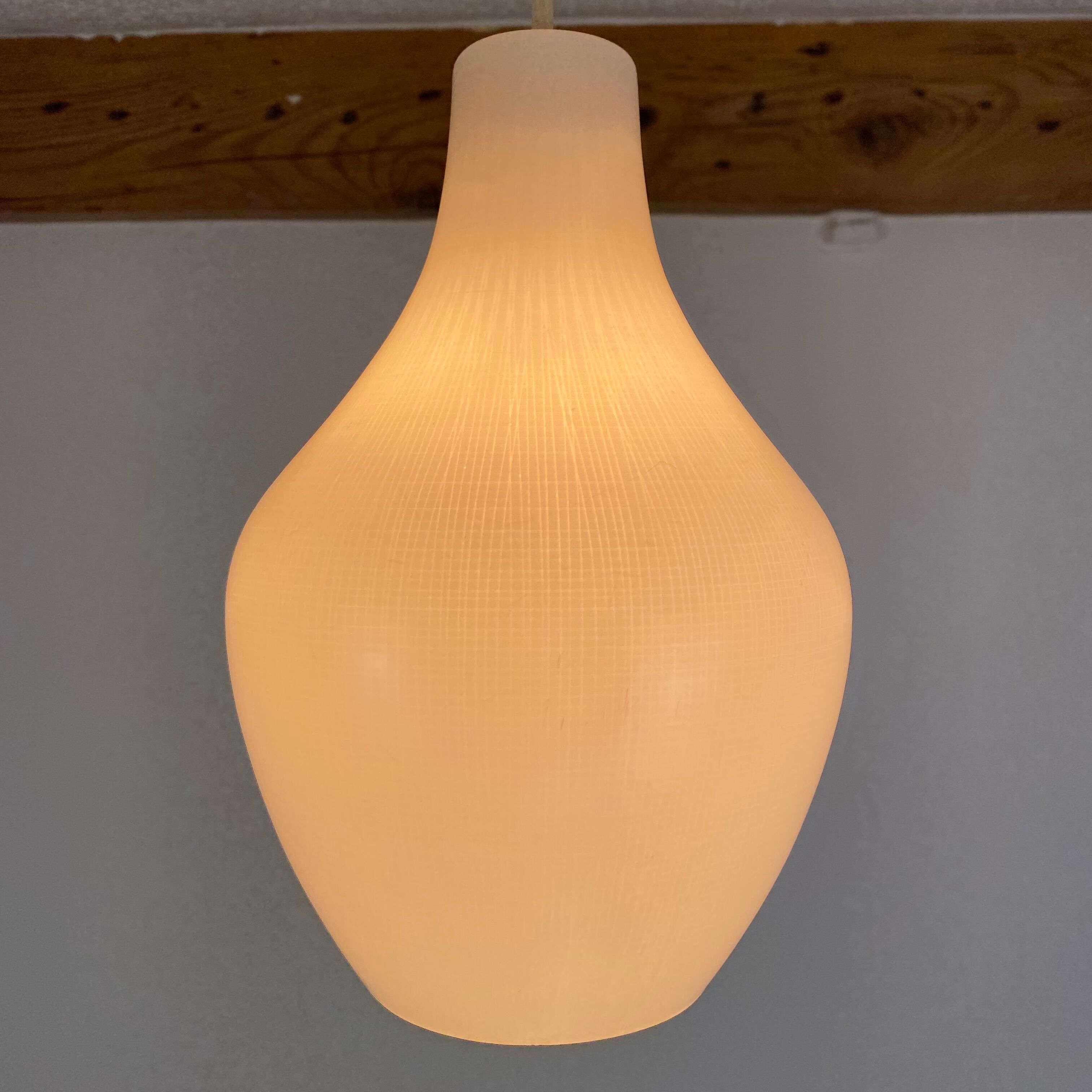 Scandinavian opaline pendant lamp drop 60s