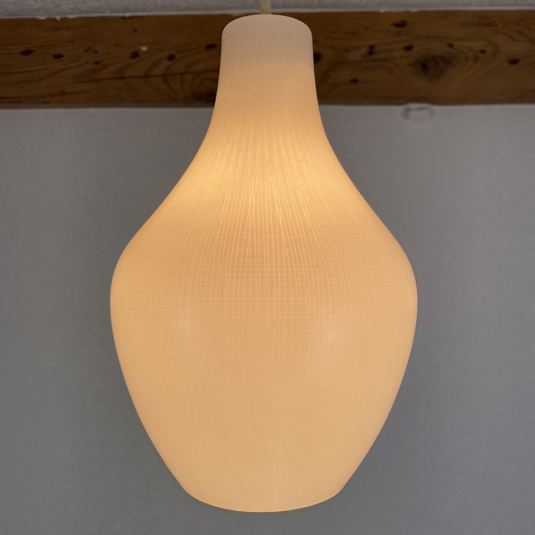 Scandinavian opaline pendant lamp drop 60s