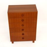 Commode "tallboy" en teck, Suède, 1960