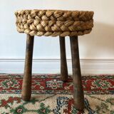 Wooden and mulch tripod stool