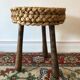 Wooden and mulch tripod stool