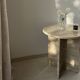 Table d’appoint en travertin table de chevet ronde travertin