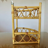 Rattan corner shelf 60s 70s