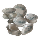 Antique XIX French Longwy Mignon Ironstone Dinner Service – Blue Green