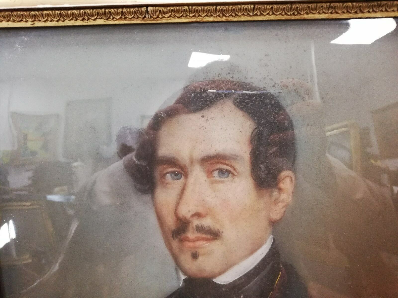 Old portrait pair man & woman