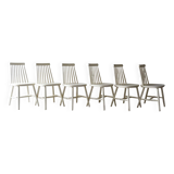 Set of 6 White Pinstolar Chairs