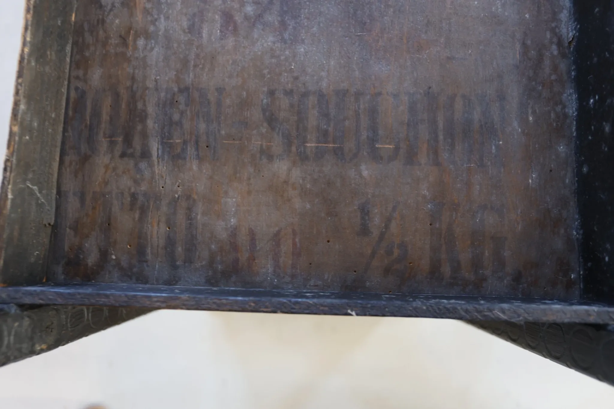 Decorated antique side table with elephant