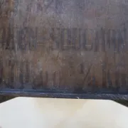 Decorated antique side table with elephant