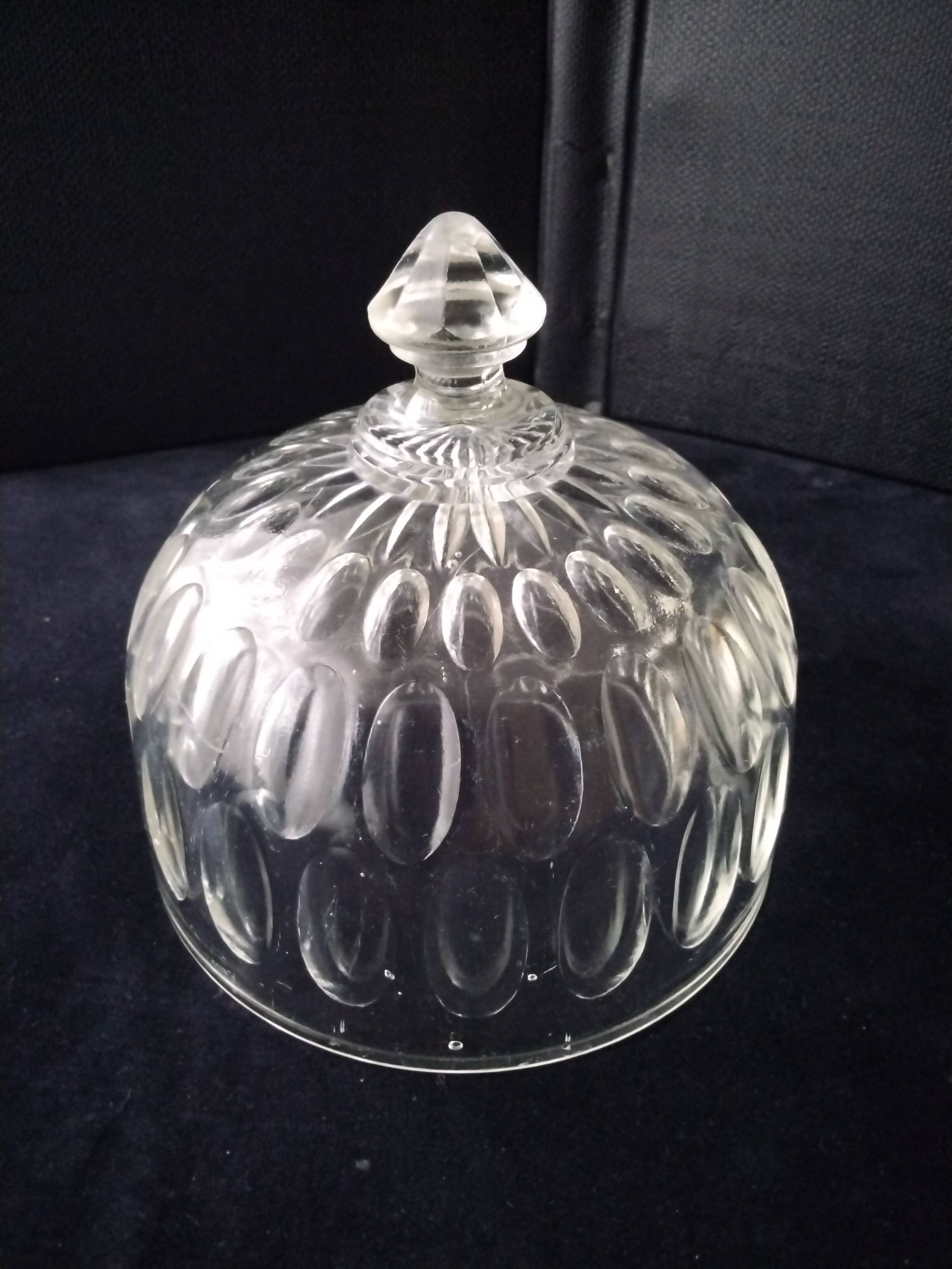 Old cheese bell in molded pressed glass