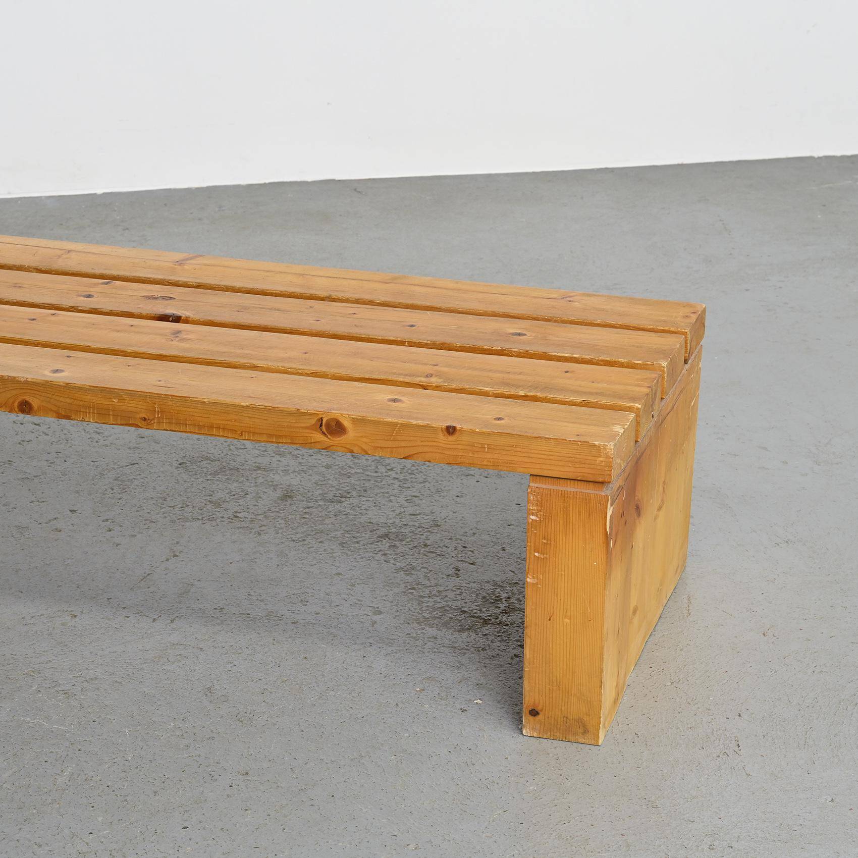 Large bench of Les Arcs by Charlotte Perriand, 1985