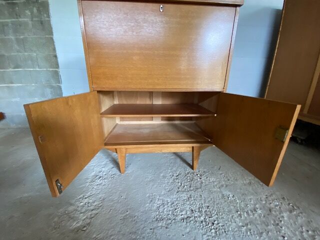 Scandinavian office secretary in vintage teak 50s
