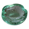 Cendrier ou vide poche vert daum en verre bullé