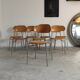 Set of 8 industrial style school chairs, Czechoslovakia 1950