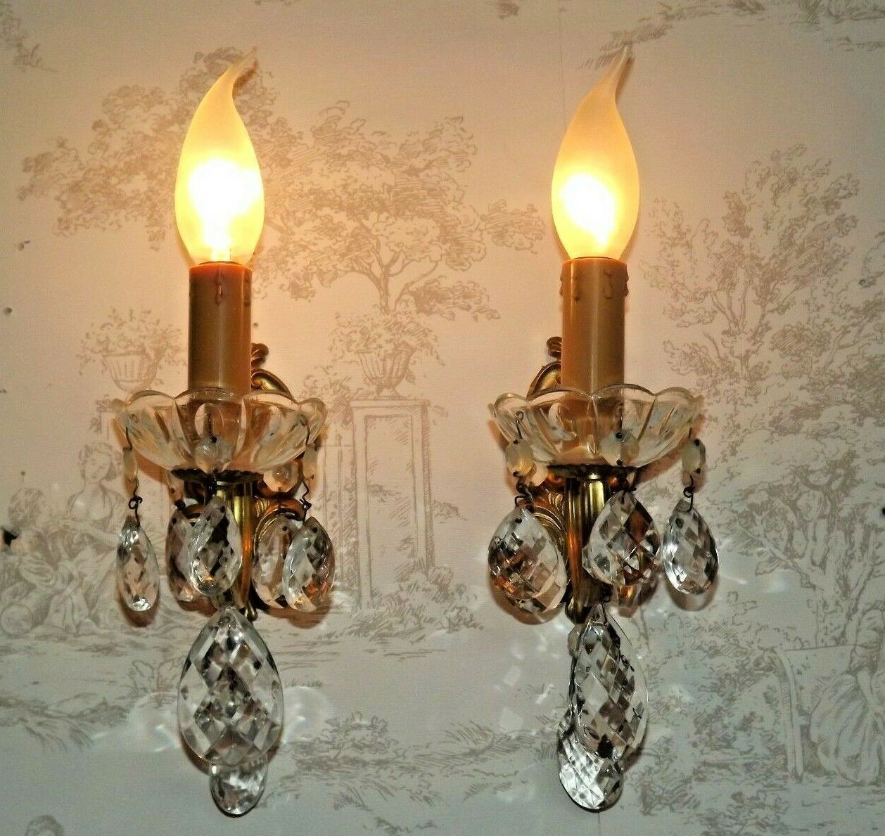 Paire d'appliques bronze