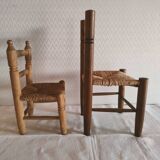 Set of 2 children's wooden chairs