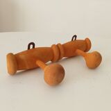 Small vintage wall-mounted coat rack with chinoiserie design