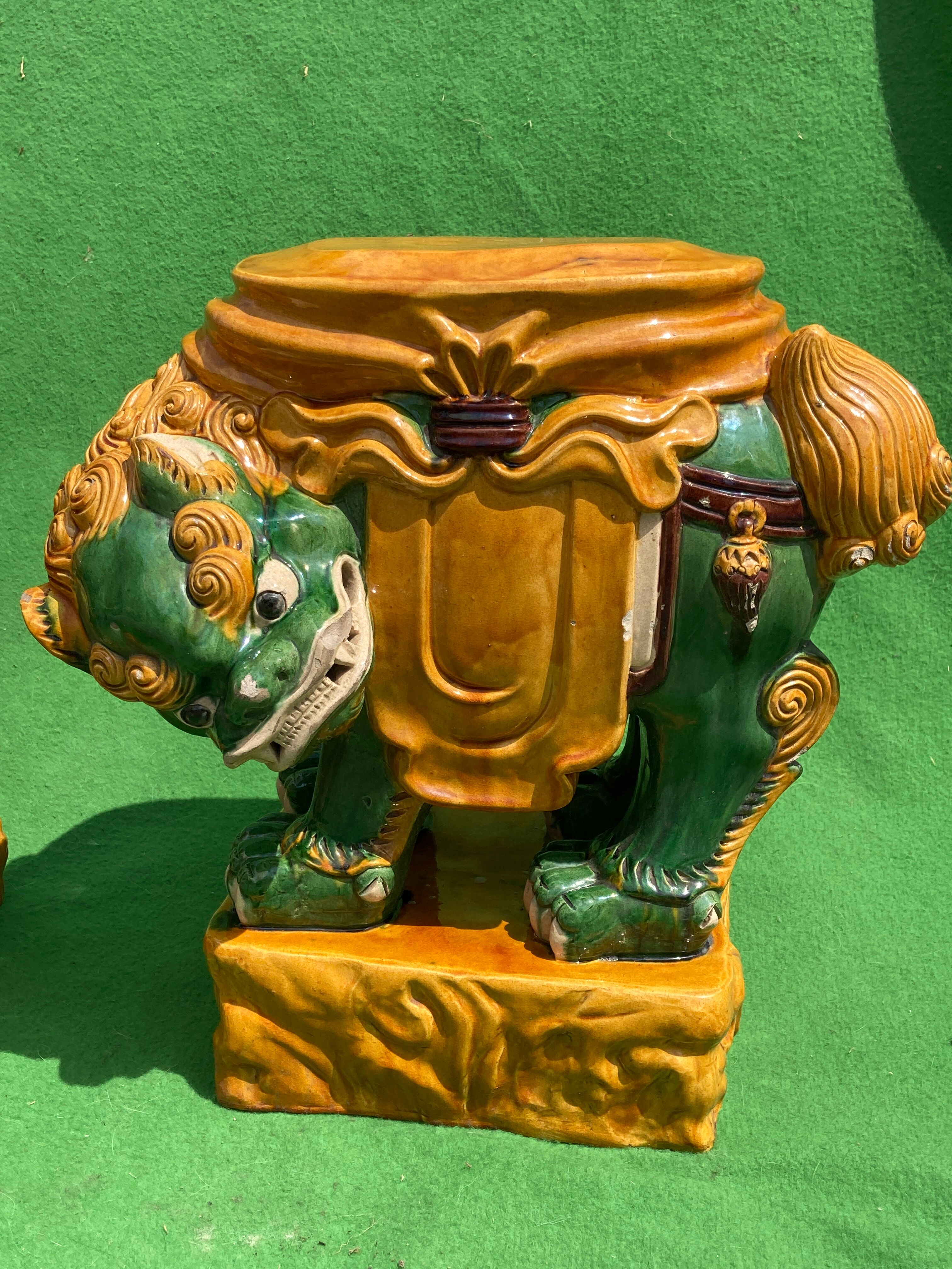 Foo dog garden pedestals or seats, Italy, mid-century
