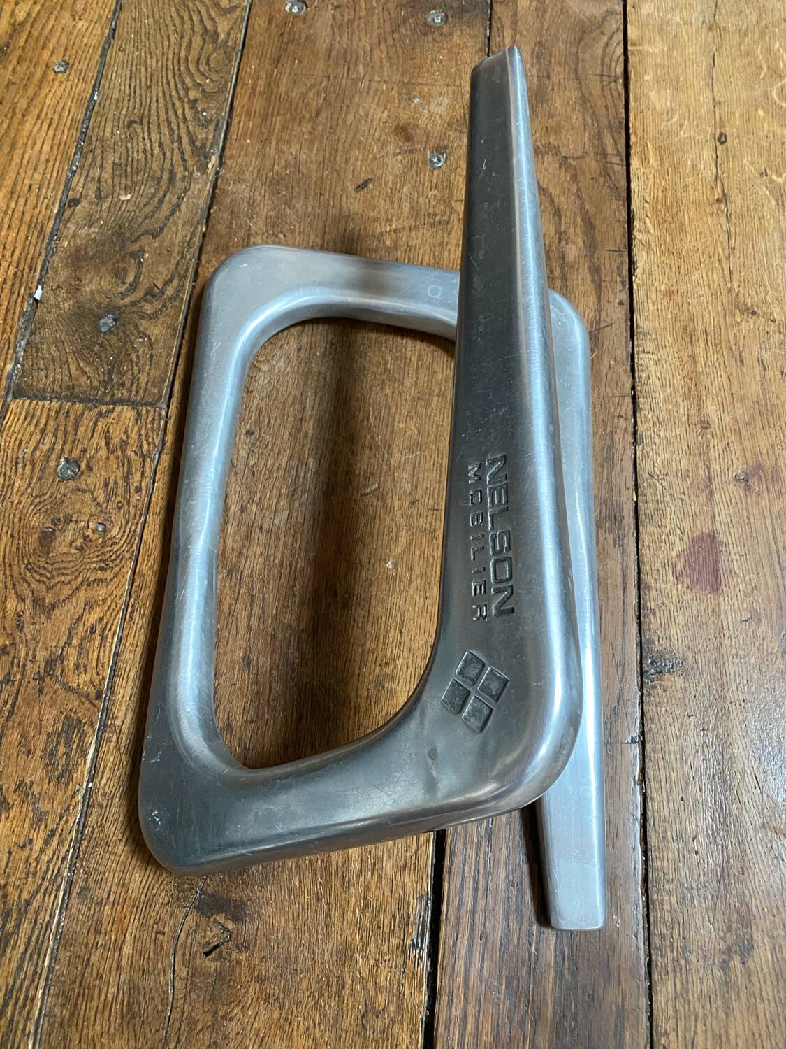 Nelson Mobilier brushed steel designer footrest