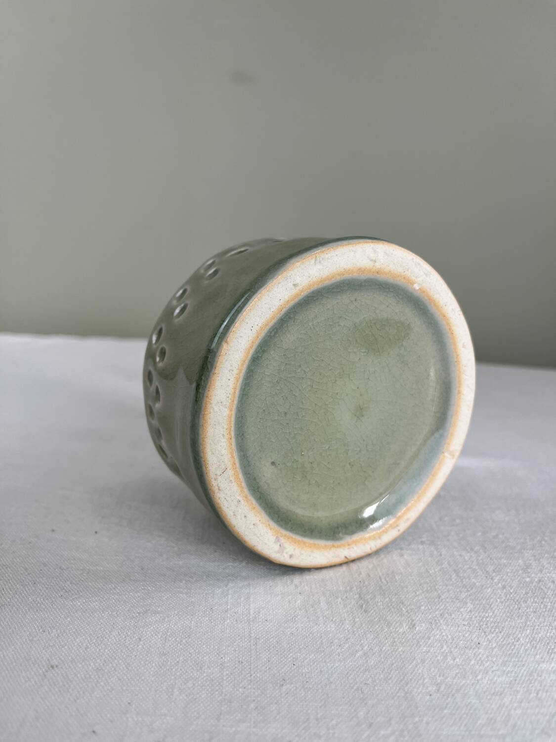 Celadon green artisanal vase