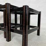 Set de 3 tables gigognes vintage noir