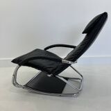 Fauteuil à bascule en cuir par Jochen Hoffman, années 1990