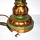 Vintage lamp foot in wood turned green and gold