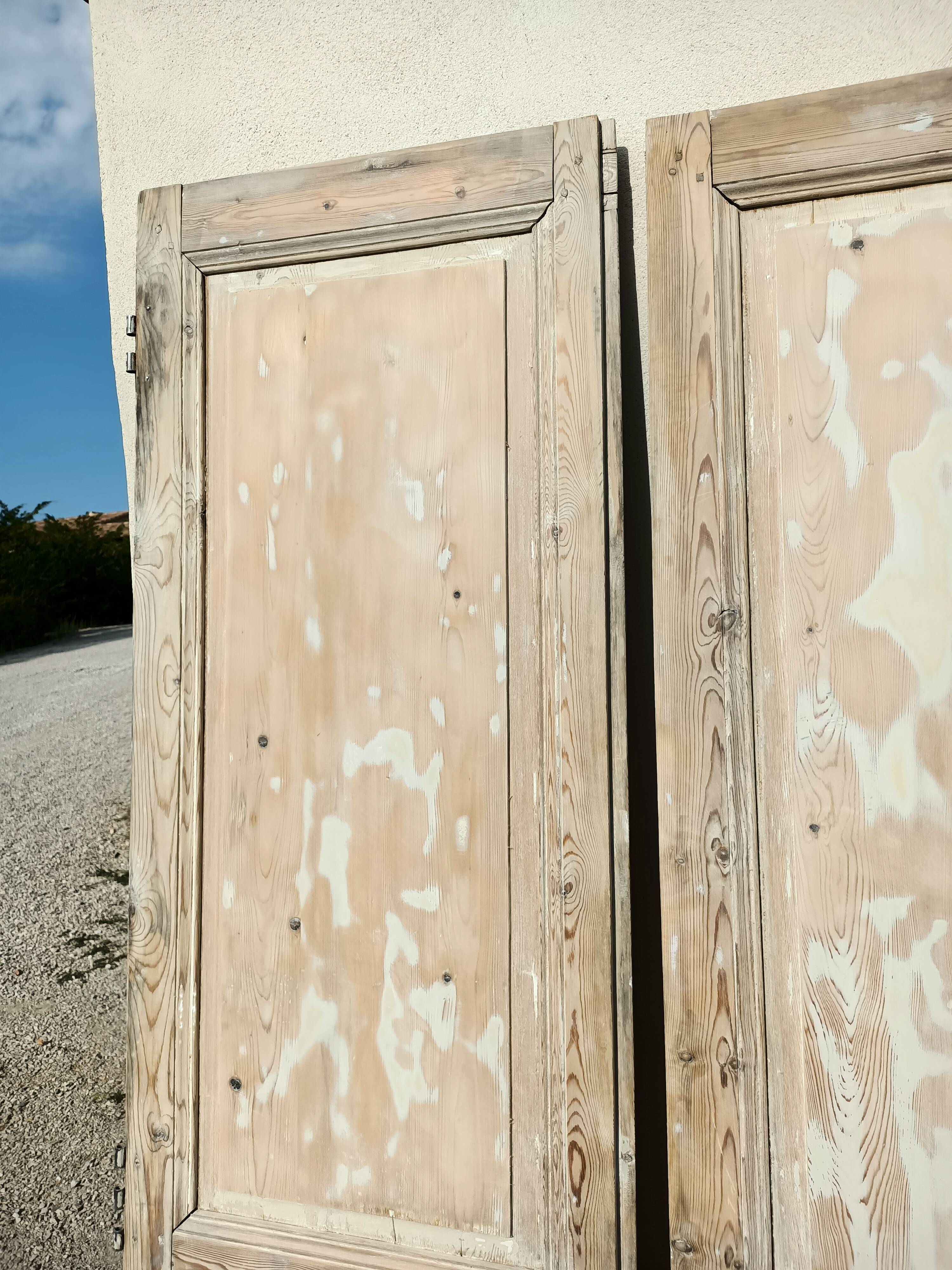 Pair of old fir doors 113x232