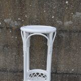 White rattan bamboo plant stand H 75.5 cm